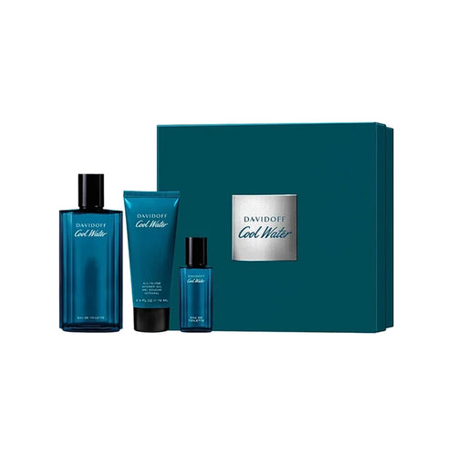 Davidoff Cool Water Men GiftSet Edt 125Ml + Edt 15Ml+ Sg 75Ml