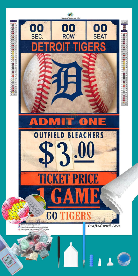 Detroit Tigers MLB Ticket Diamond Painting-Diamond Painting Hut