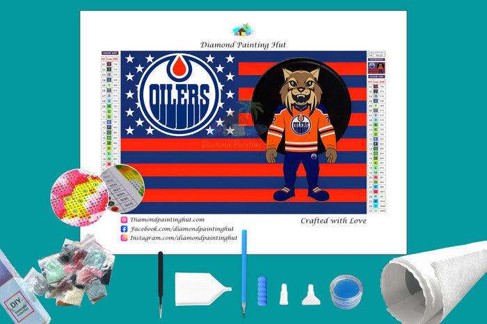 Edmonton NHL Mascot Flag Diamond Painting-Diamond Painting Hut
