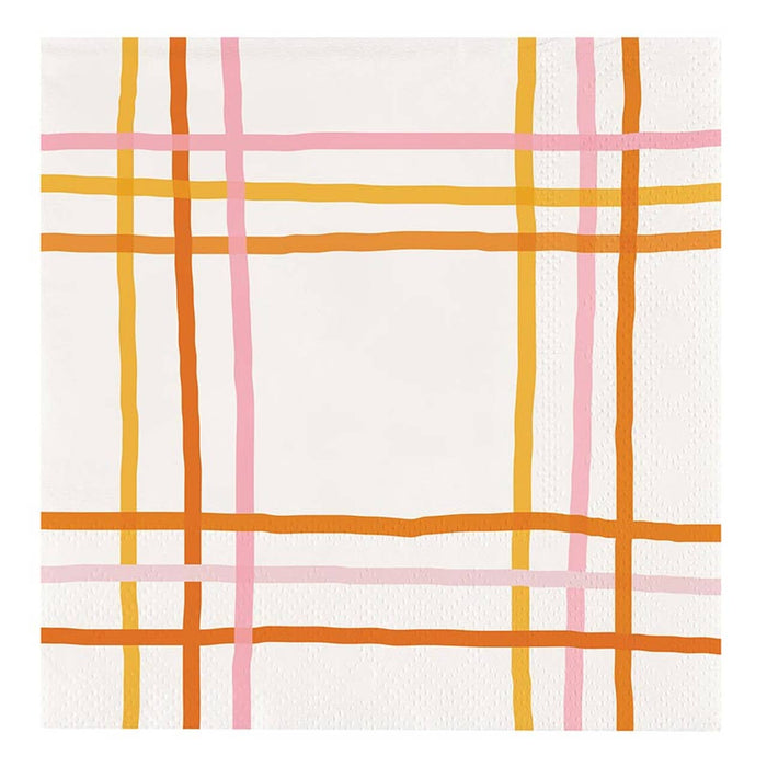 Fall Plaid Beverage Napkins - 20ct