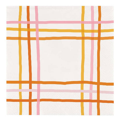 Fall Plaid Beverage Napkins - 20ct