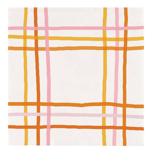Fall Plaid Beverage Napkins - 20ct