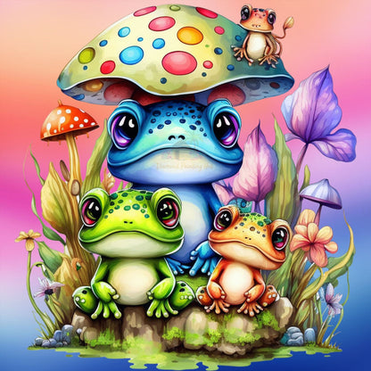 Froggies on Spring Time Diamond Painting-Diamond Painting Hut