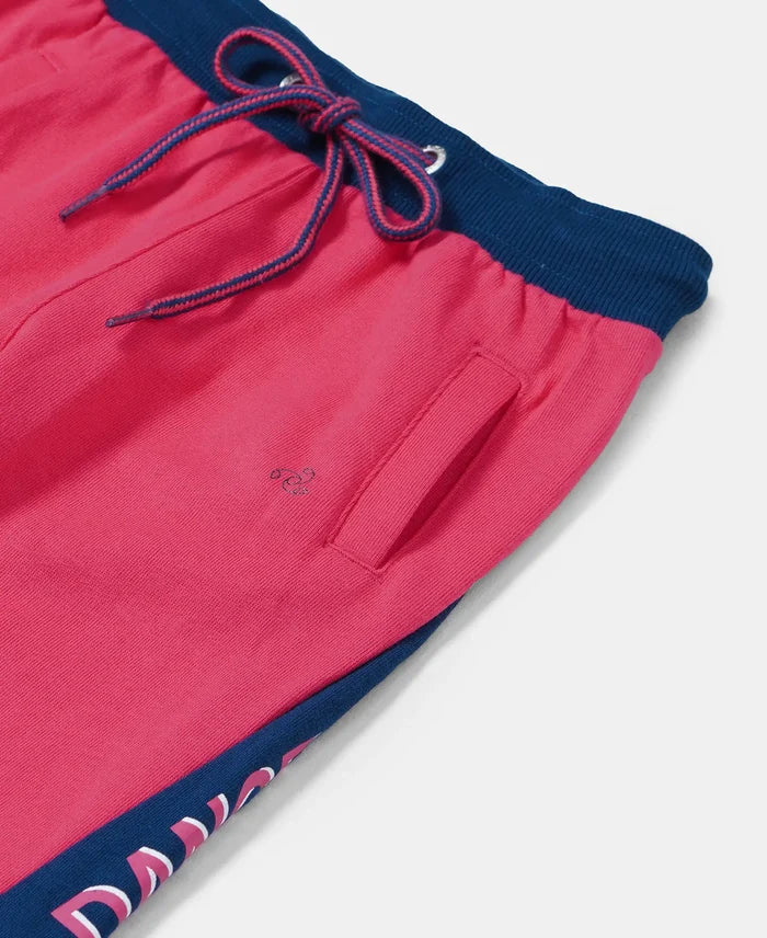 Super Combed Cotton French Terry Graphic Printed Relaxed Fit Joggers - Ruby-3