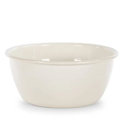 White enamel bowl on a white background