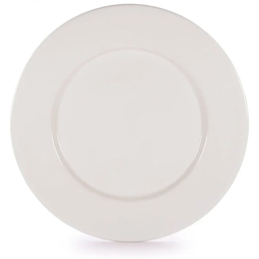 White enamel plate on a white background