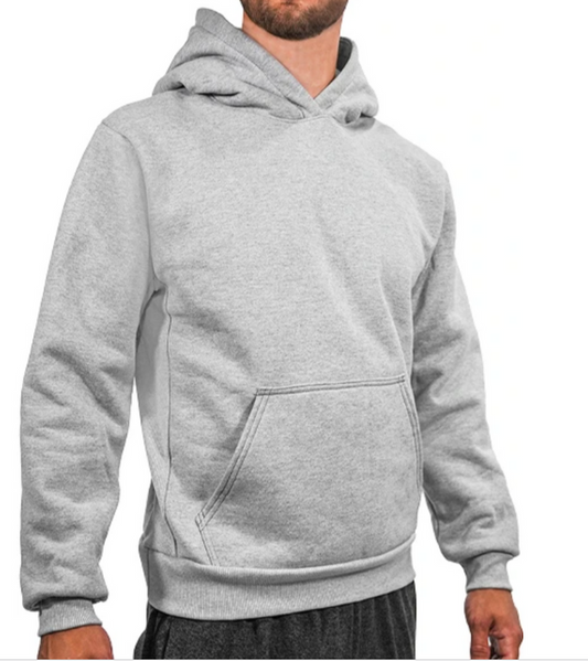 Grey Heavy Weight Fleece Hoodie by Made in USA