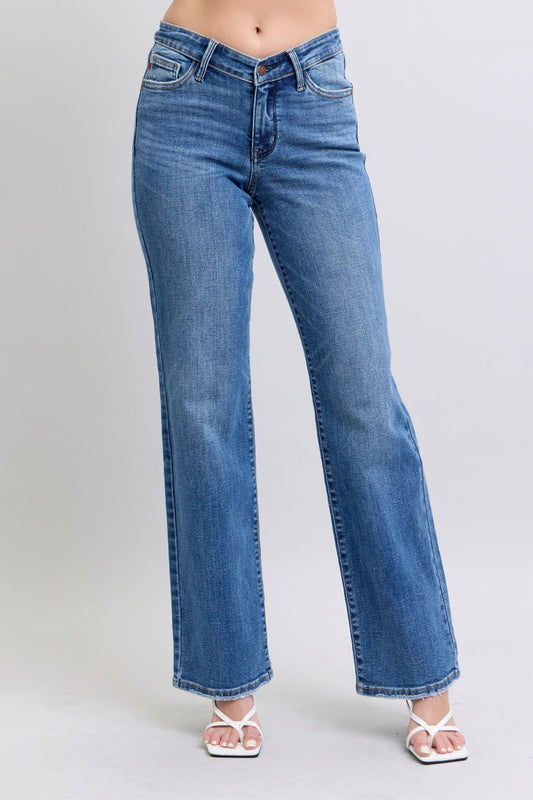 High Waist Vintage Wash Straight Fit 82623