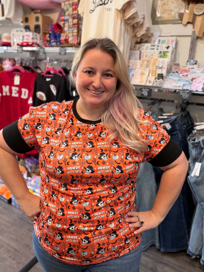 Howdy Witches Print Top