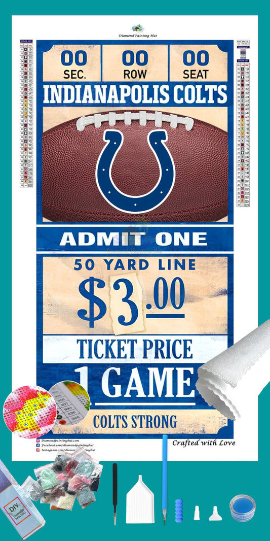 Indianapolis Colts NFL Ticket Diamond Painting-Diamond Painting Hut