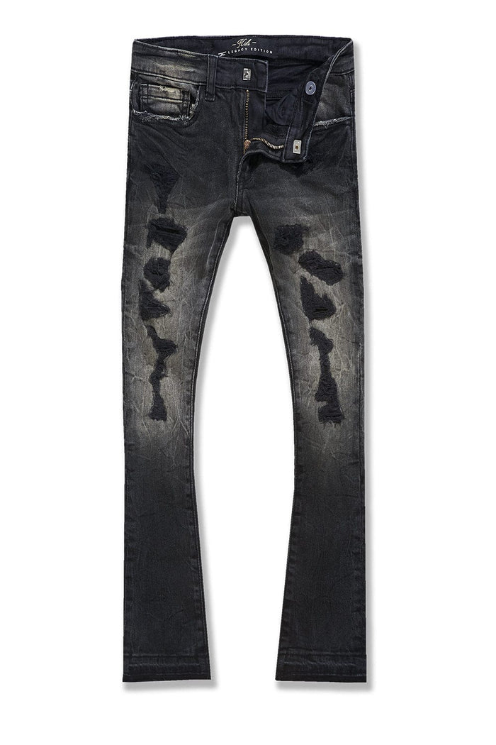 JORDANCRAIG-KIDS STACKED ROCKPORT DENIM (NATURE BLACK)-JTF1167RK