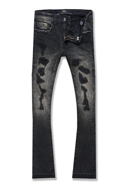 JORDANCRAIG-KIDS STACKED ROCKPORT DENIM (NATURE BLACK)-JTF1167RK
