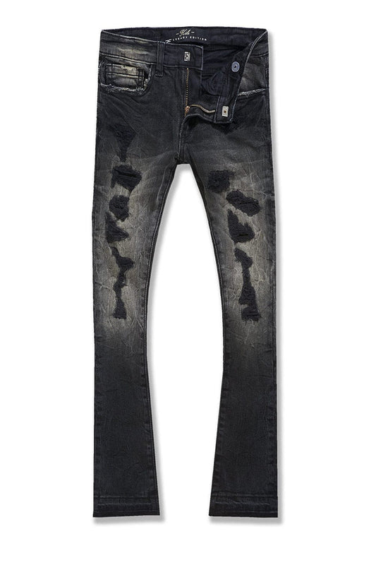 JORDANCRAIG-KIDS STACKED ROCKPORT DENIM (NATURE BLACK)-JTF1167RK