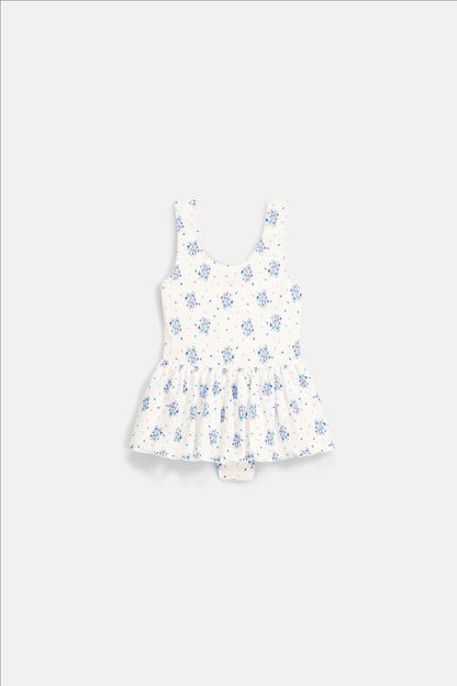 Kalinda Bathing Suit in Cream Flower Dunes