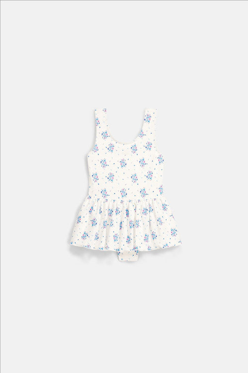 Kalinda Bathing Suit in Cream Flower Dunes
