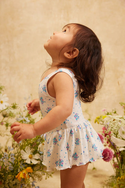 Kalinda Bathing Suit in Cream Flower Dunes