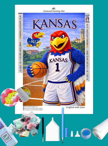 Kansas Jayhawks Mascot Diamond Painting