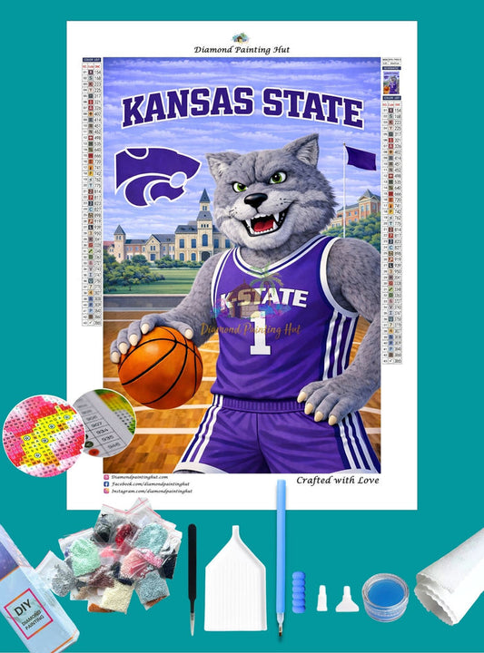 Kansas State Wildcats Mascot Diamond Painting