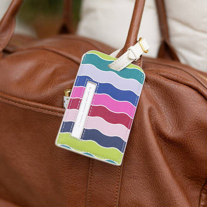 Leatherette Luggage Tag - Rainbow Row
