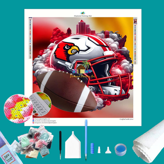 Louisville Football Helmet Diamond Painting