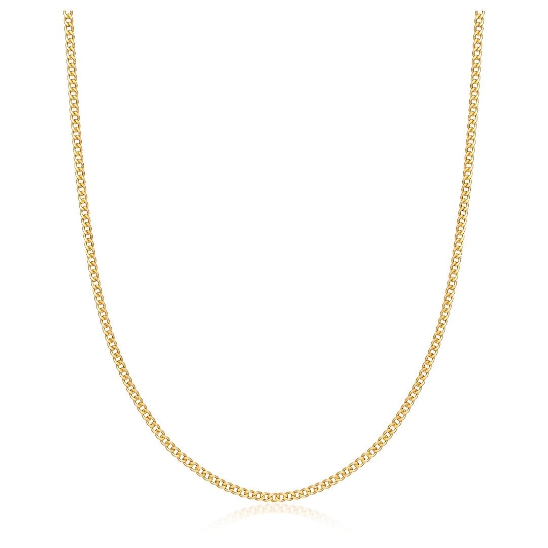 18K Gold Plated 2mm Cuban Link Necklace
