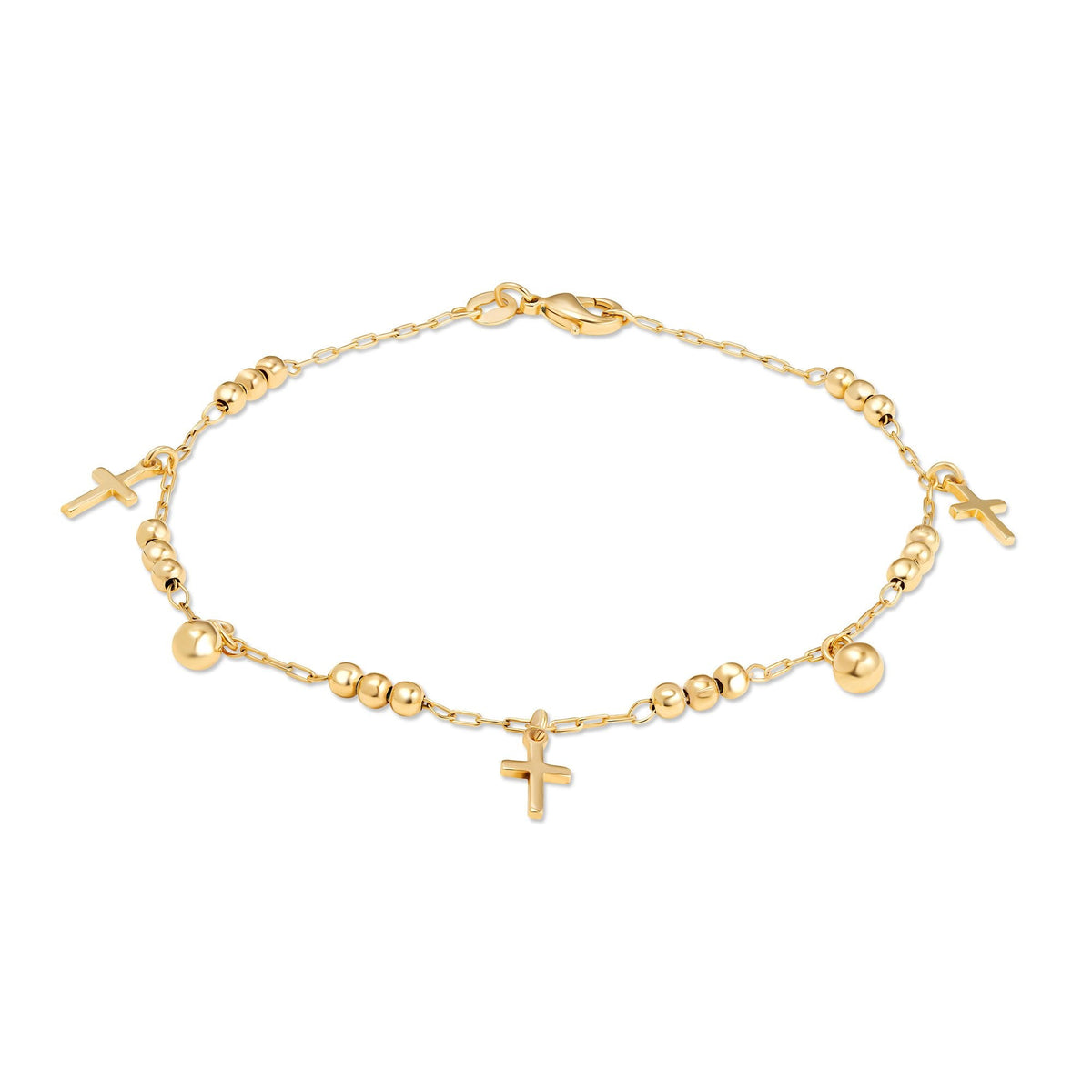 18K Gold Plated Cross Charm Anklet