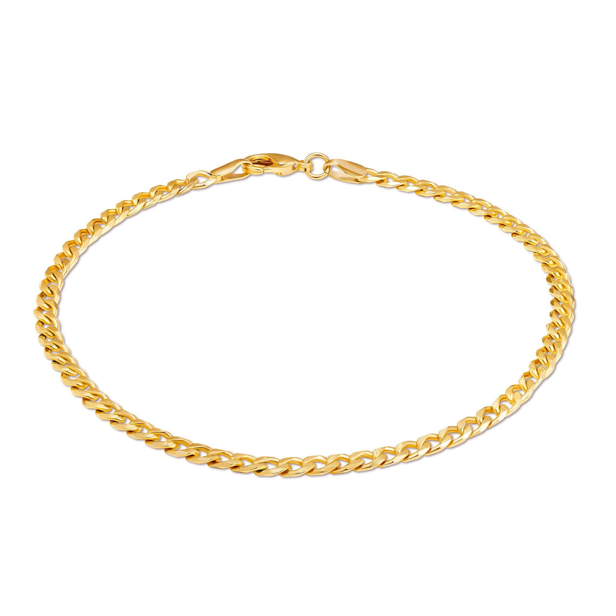 18K Gold Plated 4mm Cuban Link Anklet