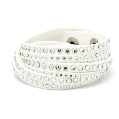 Austrian Crystalized Leather Wrap Bracelet