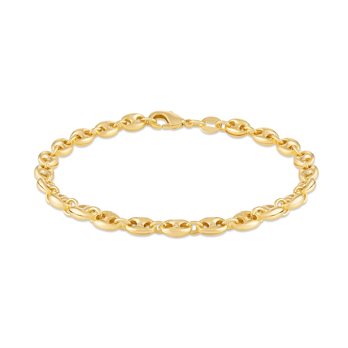 18k Gold Plated Puff Mariner Bracelet