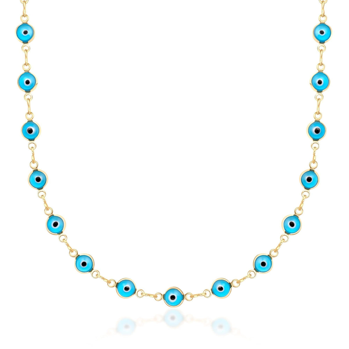 Barzel 18K Gold Plated Evil Eye Necklace - Made In Brazil