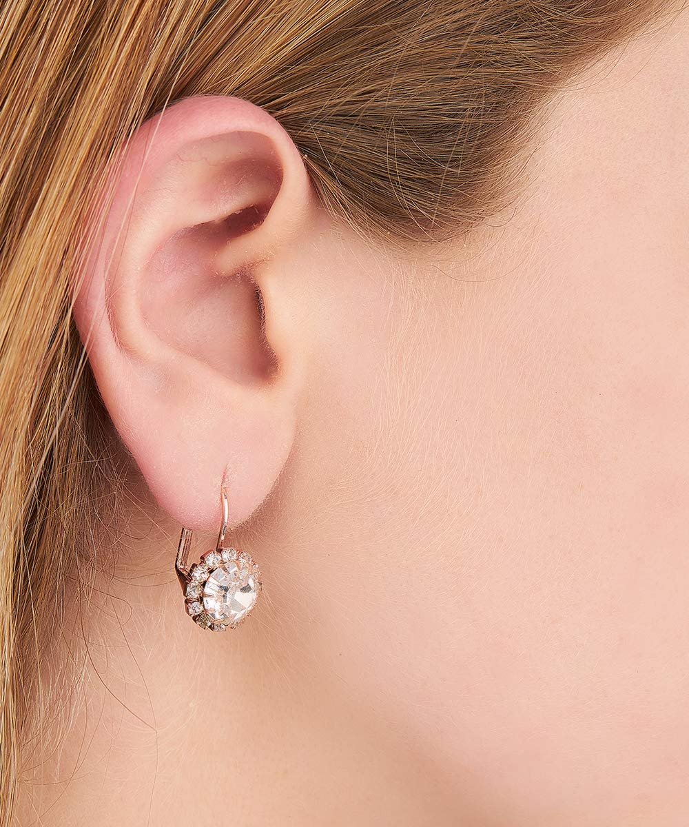 18K White Gold Plated Crystal Earrings