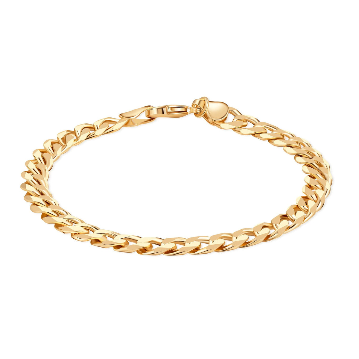 18k Cuban Chain Bracelet  (multiple thickness available)