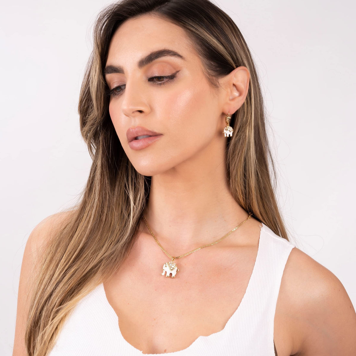 18K Gold Plated Lucky Elephant Set