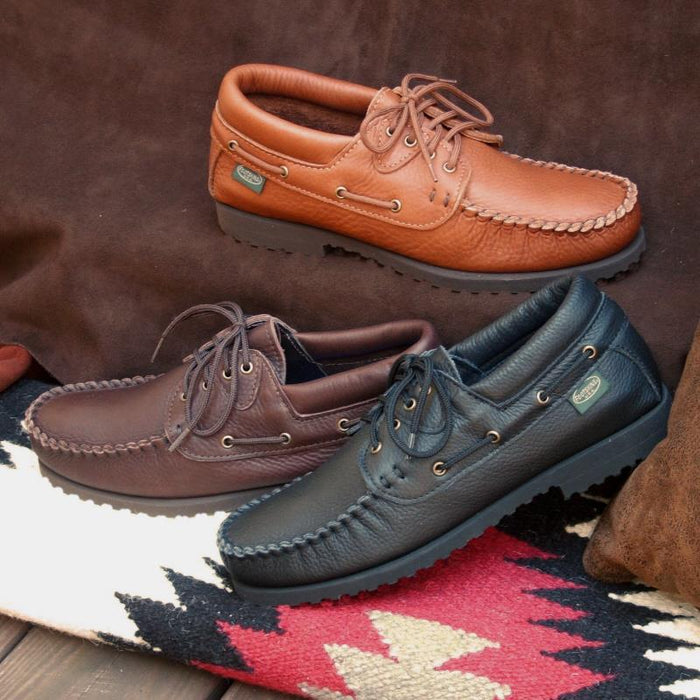 Men's Lace-up Deertan Shoes - Cushion-Flex Soles #497-CFS Deertan Made in USA