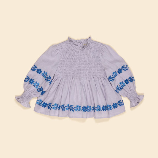 Mia Blouse in Violet Crème