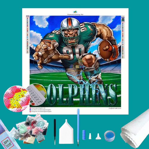 Dolphins NFL Rushing Diamond Painting