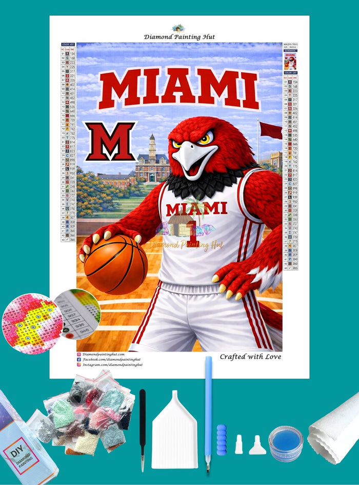 Miami RedHawks Mascot Diamond Painting