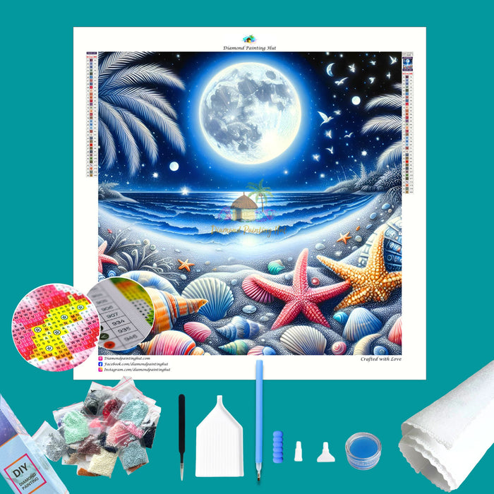 Moon and Seashells Diamond Painting