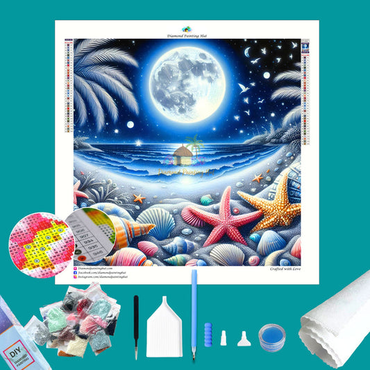 Moon and Seashells Diamond Painting