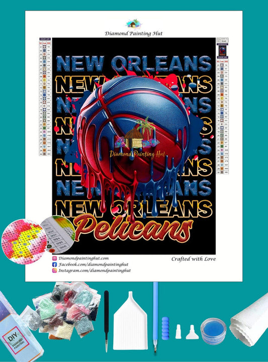 New Orleans NBA Dripping Ball Diamond Painting