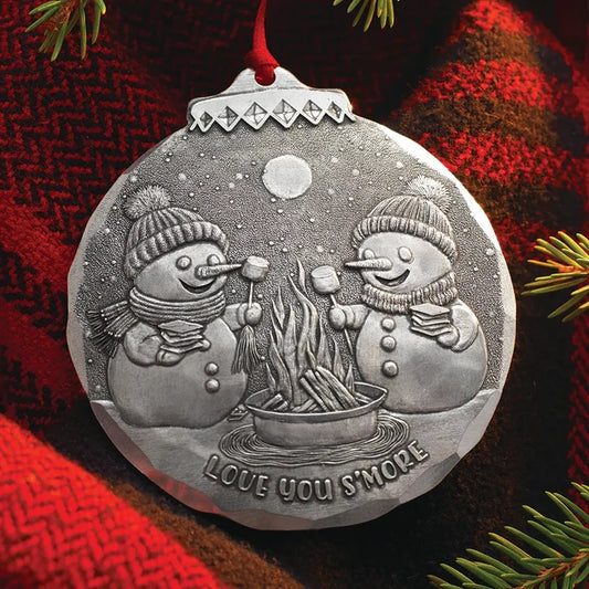 New: Set of 2 Snowman Ornaments: One Each Smore & Family Made in USA