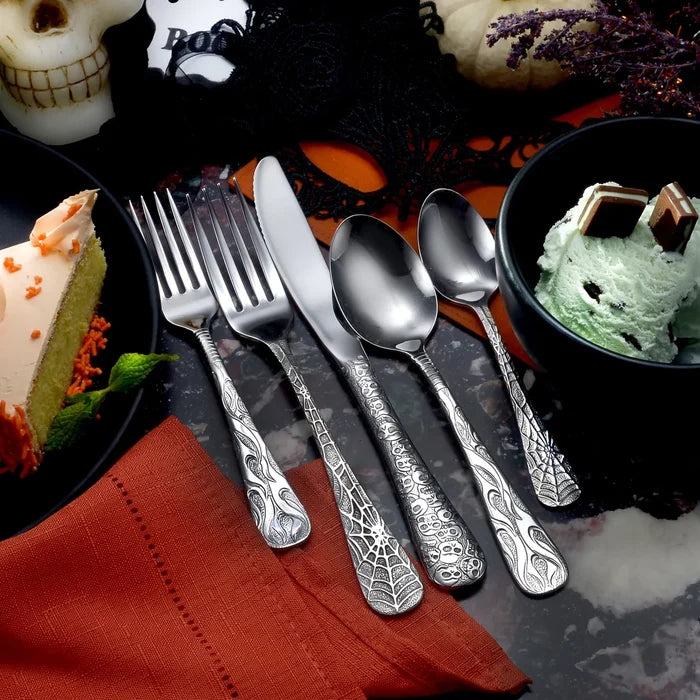 New: Wicked & Wild - Halloween Flatware 45 Piece Set - 45 Piece Set Flatware American-Made