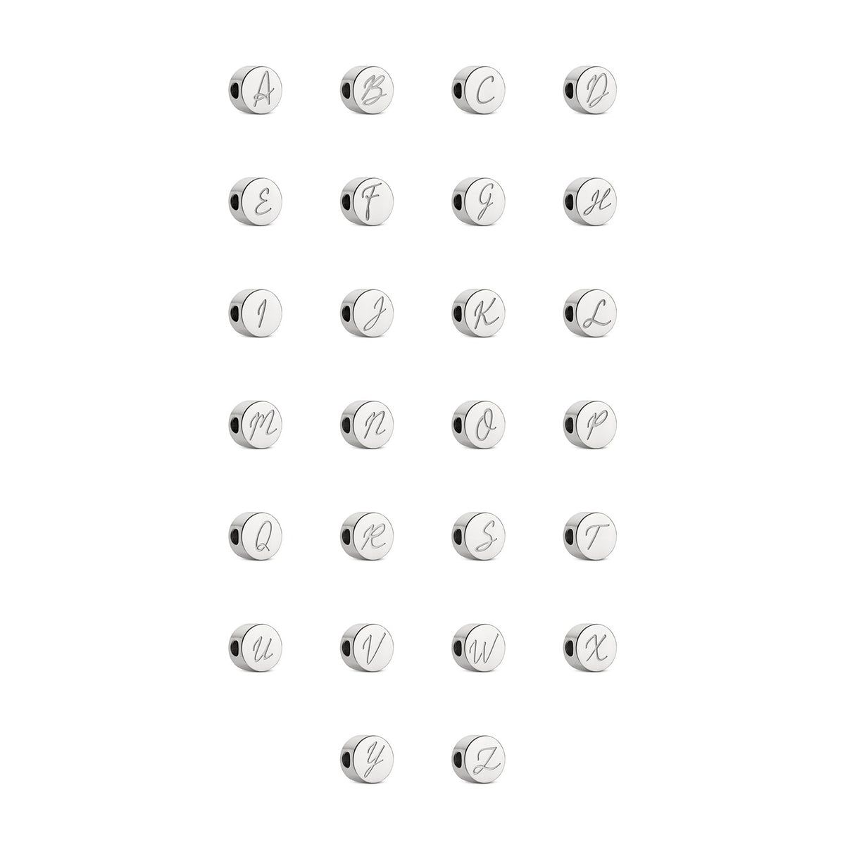 Script Initial Bracelet Charm (Silver)