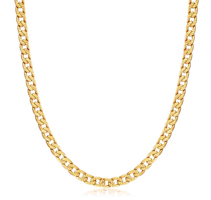 18K Gold Plated Pave 5mm Cuban Link Necklace