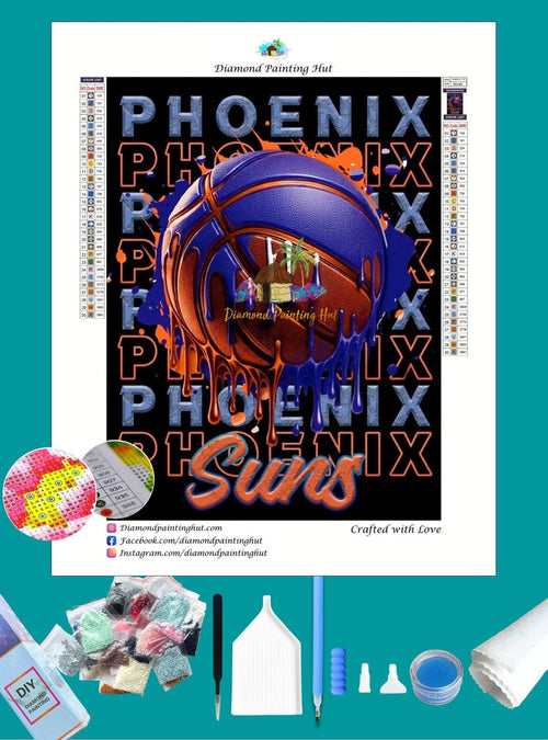 Phoenix NBA Dripping Ball Diamond Painting