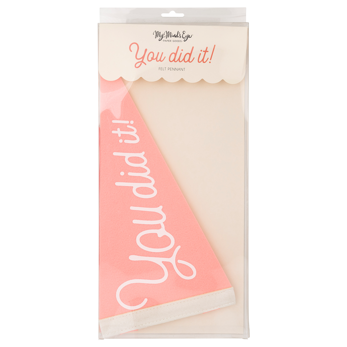 Pink You Did It Felt Pennant Banner