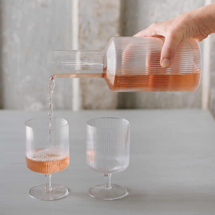 Ripple Wine Glass, Set of Two, Clear