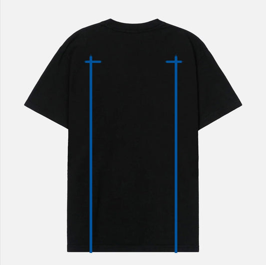 RTA-LIAM TEE | BLACK BLUE DOUBLE CROSS