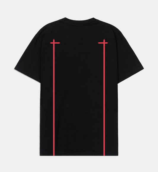 RTA-LIAM TEE | BLACK RED DOUBLE CROSS