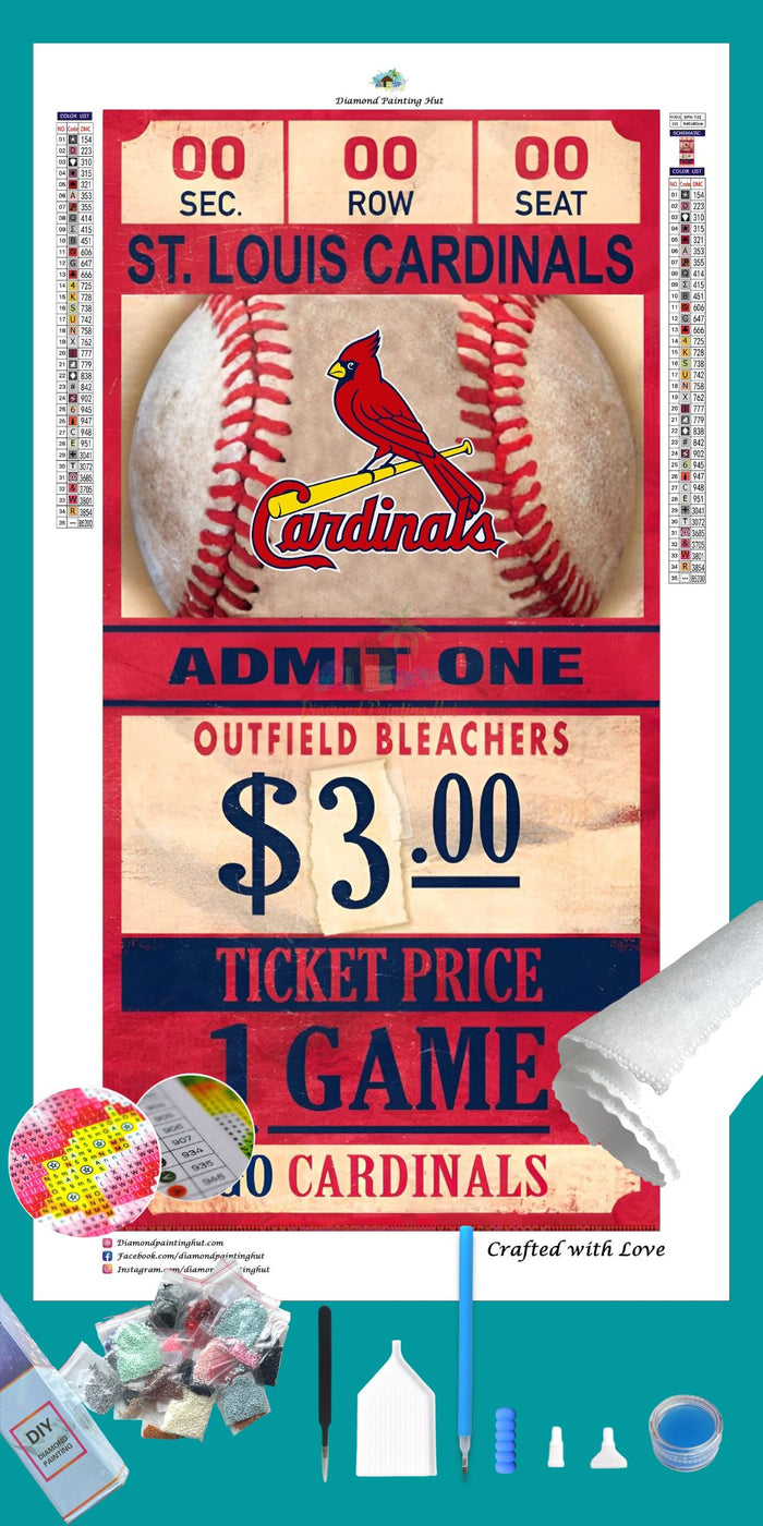 Saint Louis Cardinals MLB Ticket Diamond Painting-Diamond Painting Hut